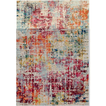 Celestial CES13 Modern Abstract Soft Durable Low Profile Short Pile Pink/Multi Rug-Nourison-Rug Love - The Most Loved Rug Store